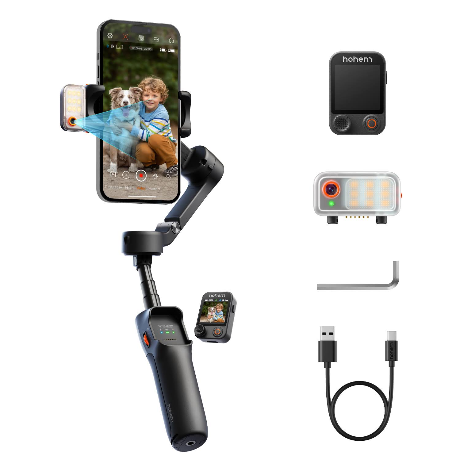 Hohem iSteady V3 スマートフォンジンバル Hohem iSteady V3 3 Axis Gimbal Stabilizer for Smartphone w/ AI