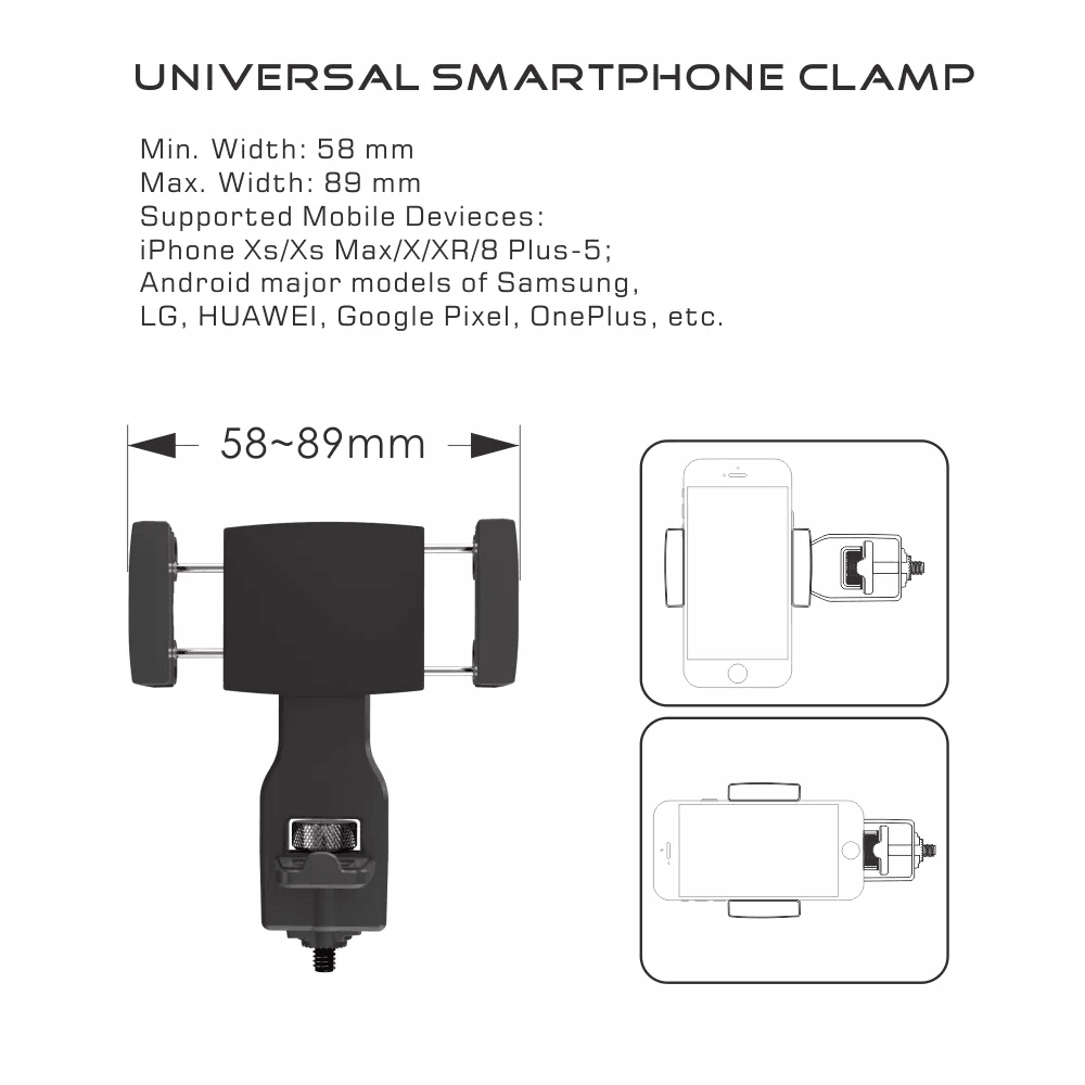 Smartphone Holder with 1/4 Standard Screw for iSteady Pro 4/3/2 MULTI MOBILE+ store.hohem.com