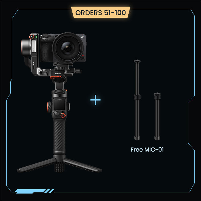 Hohem iSteady MT3 Pro AI camera gimbal with free extension pole for pre-orders 51 to 100