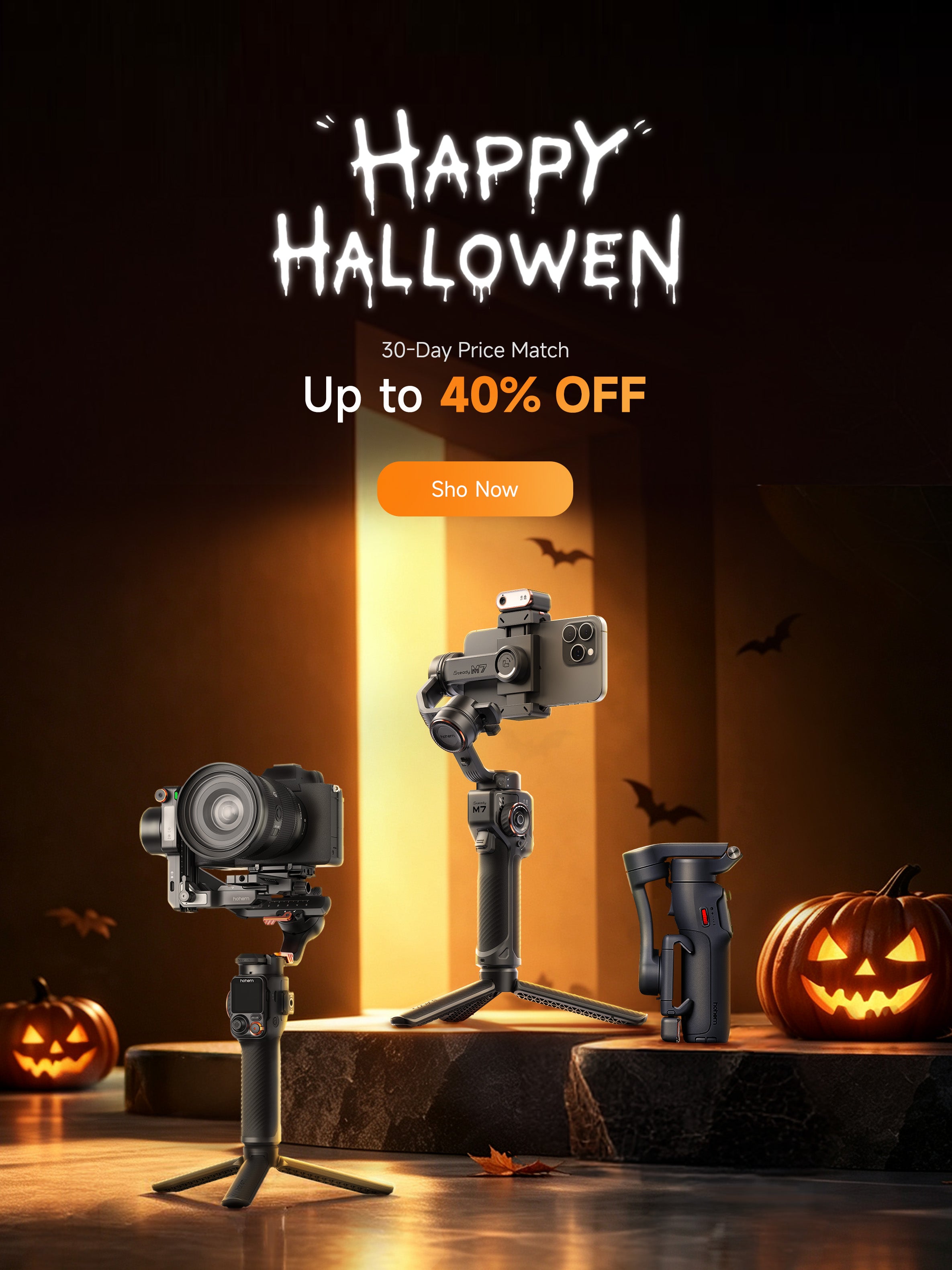 Smartphone & Action Camera Gimbal with AI Stabilization