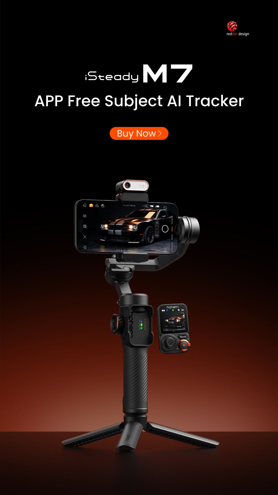 Smartphone & Action Camera Gimbal with AI Stabilization