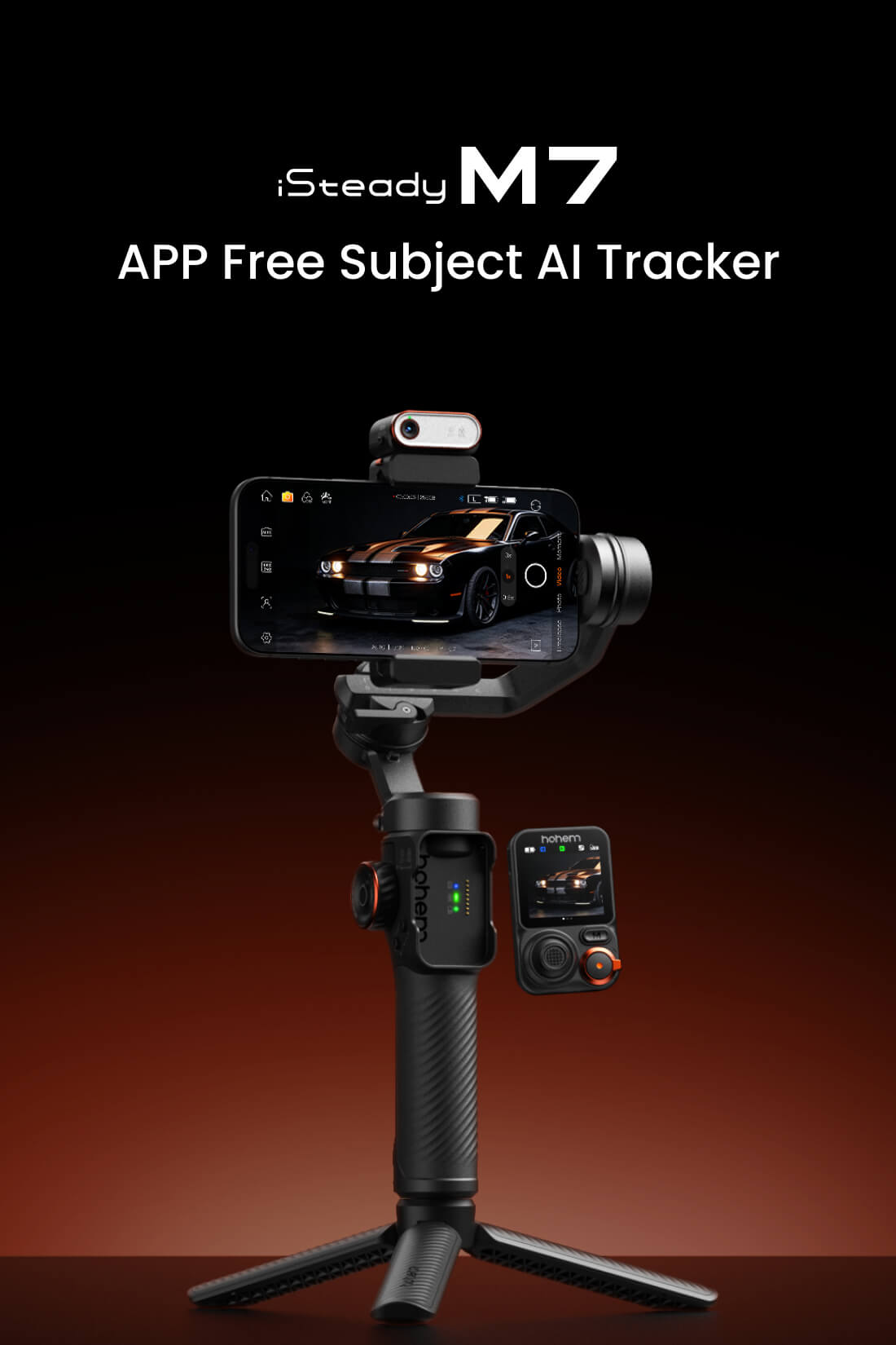 Smartphone & Action Camera Gimbal with AI Stabilization