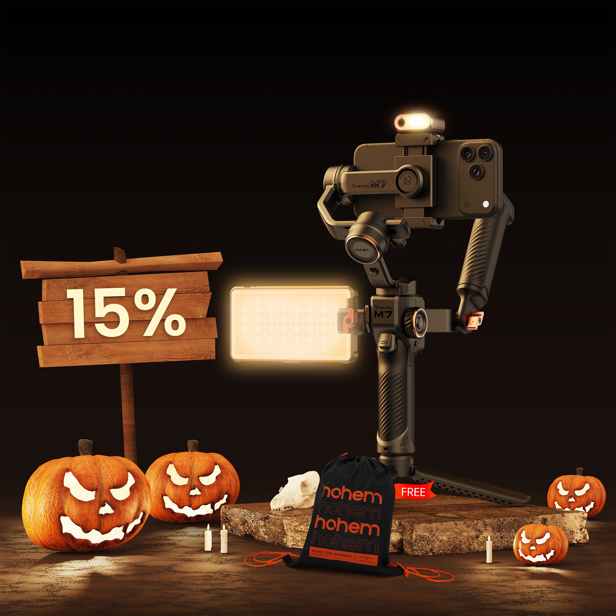 【美品】hohem iSteady M7 / リアルタイム映像プレビューリモコン Hohem iSteady M7 – AI-Powered Gimbal for Phone