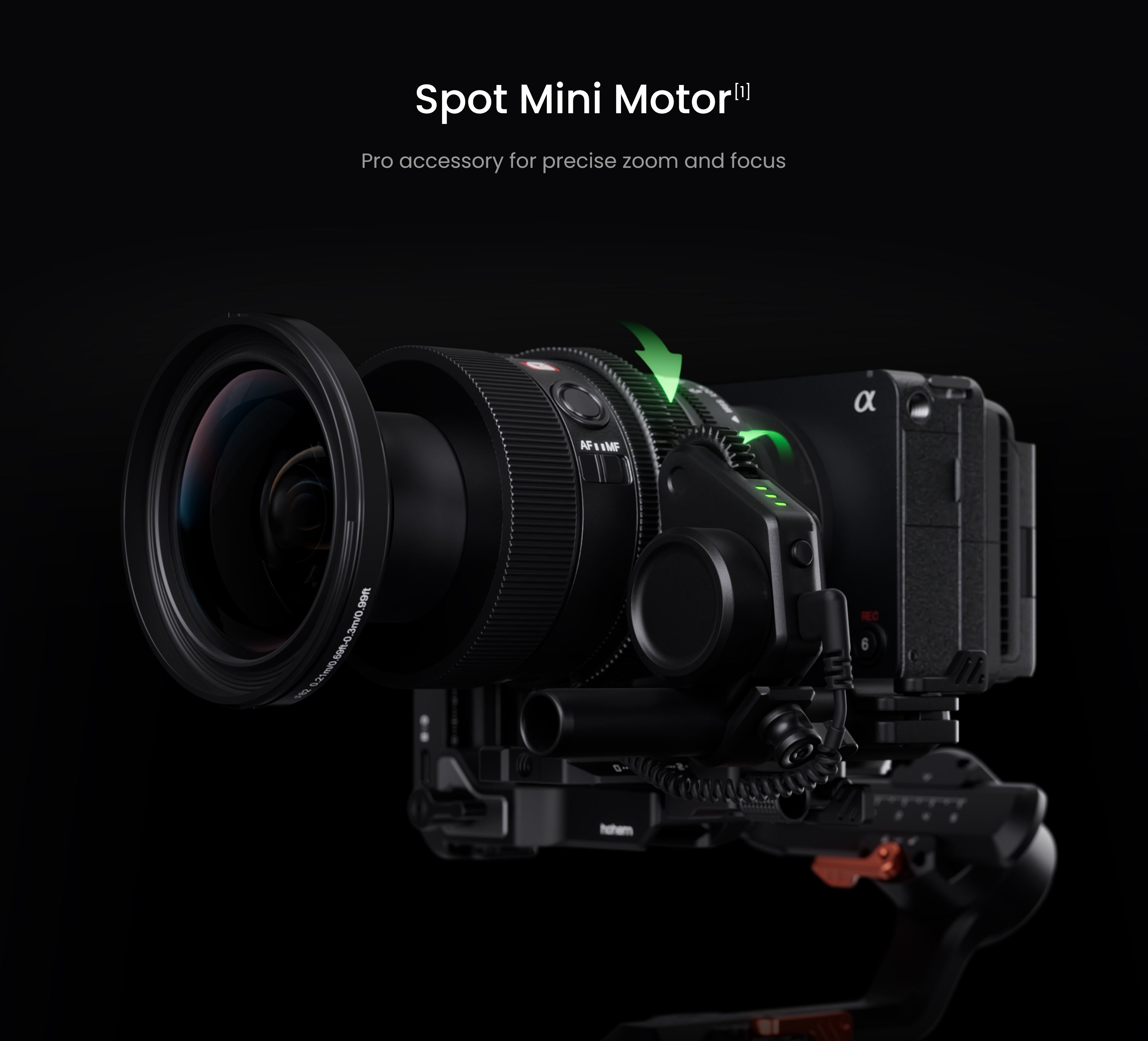 Hohem iSteady MT3 Pro with Spot Mini Motor accessory for precise camera zoom and focus control
