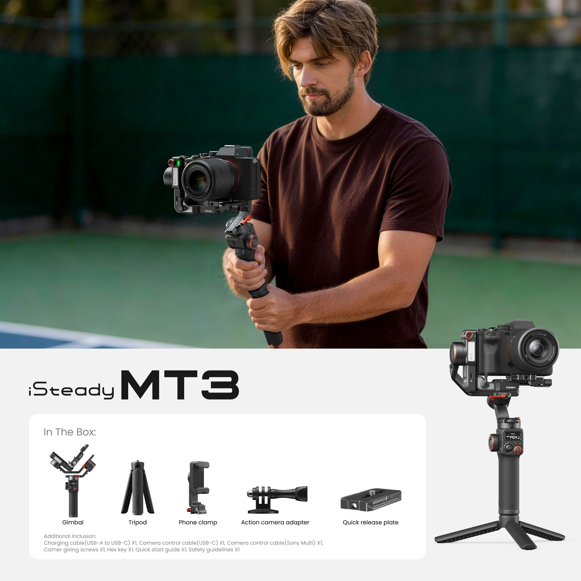 Hohem iSteady MT3 Pro Kit | AI Camera Gimbal Stabilizer