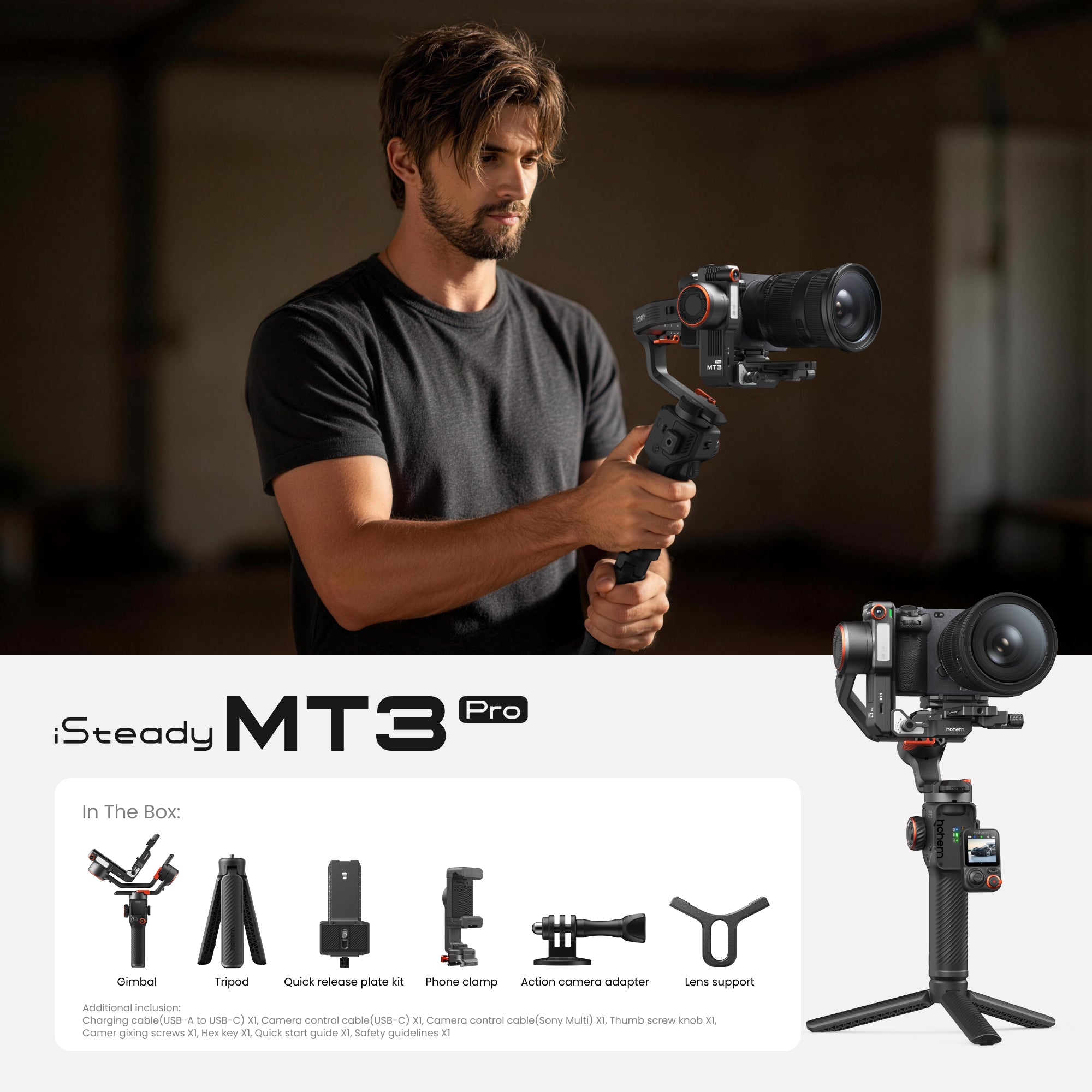 Hohem iSteady MT3 Pro Kit | AI Camera Gimbal Stabilizer