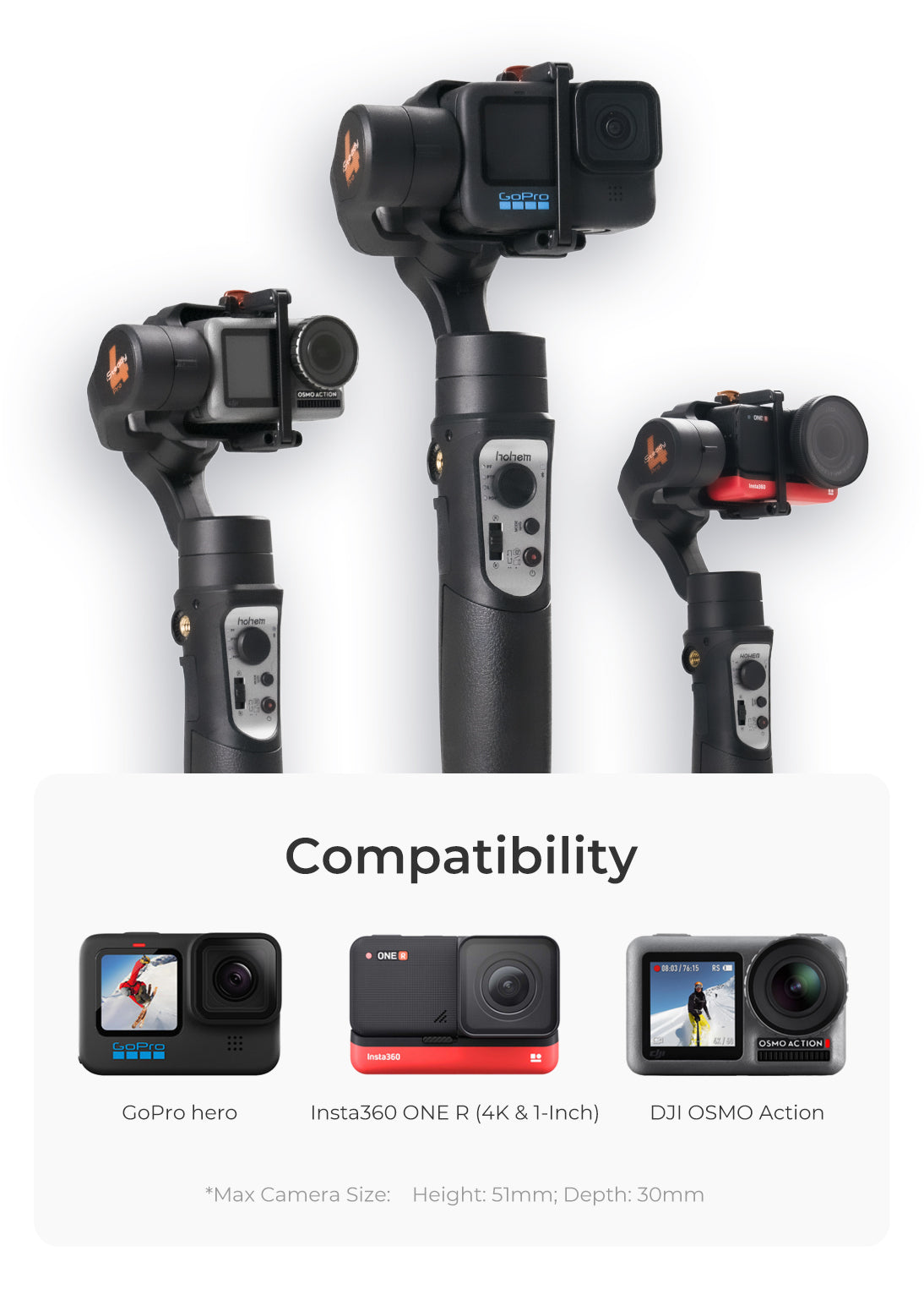 3 Axis Gimbal Stabilizer for Gopro Action Camera: iSteady Pro4