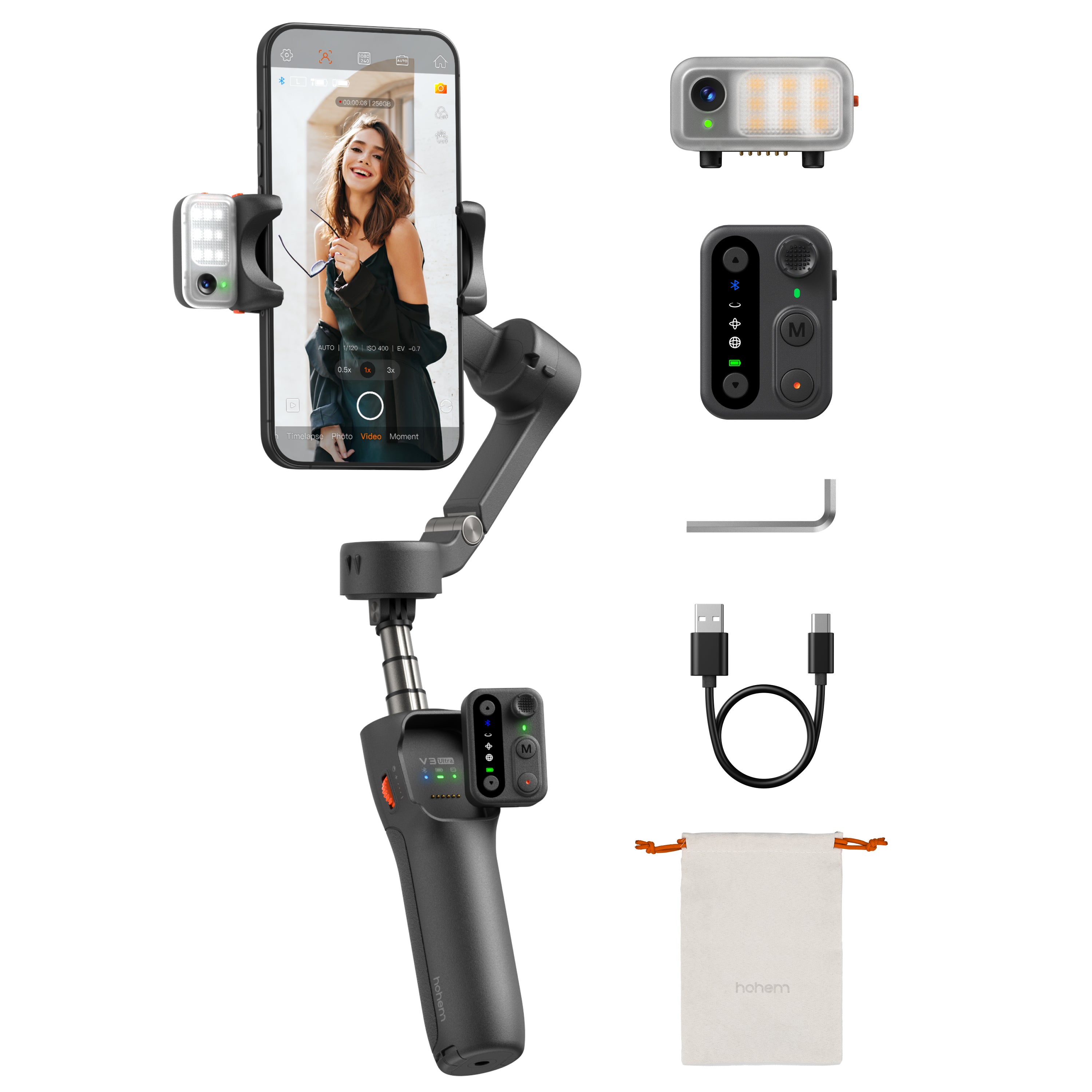 hohem iSteady V3 スマートフォンスタビライザー Hohem iSteady V3 Foldable Gimbal Phone Stabilizer