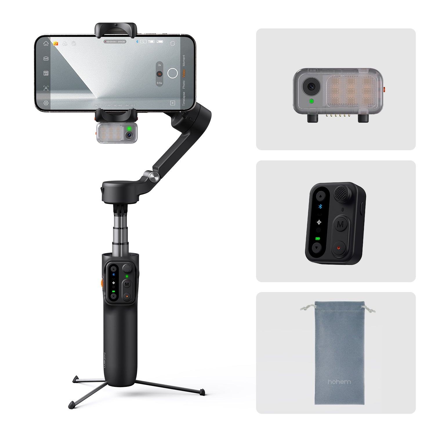 Stabilisateur Smartphone Hohem ISteady V3 Ultra, Gimbal 360° Avec Suivi IA Et Écran Tactile - Appareil Photo