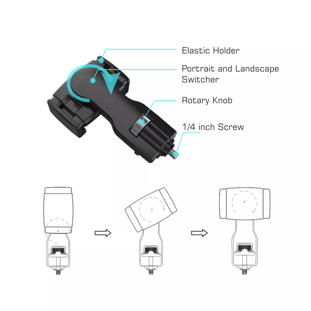Smartphone Holder with 1/4 Standard Screw for iSteady Pro 4/3/2 MULTI MOBILE+  store.hohem.com